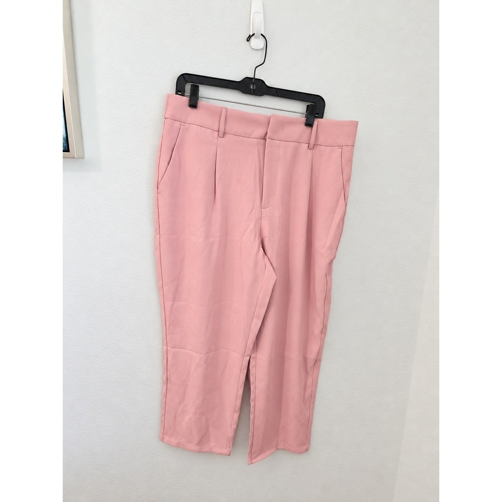 Halara Flex DayStretch High Waisted Pocket Straight Leg Work Pants Pink XL Pet.